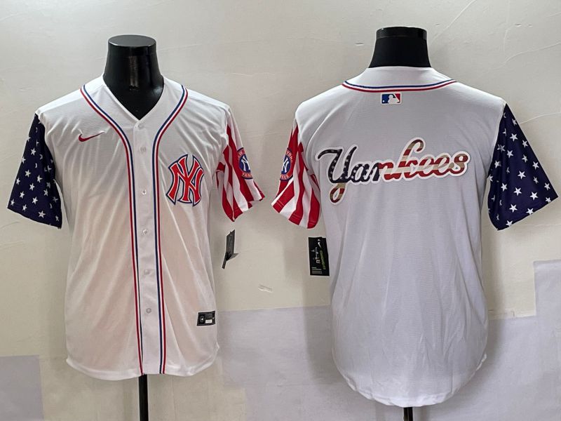 Men New York Yankees Blank White a generation of national flags Jointly Name 2025 Nike MLB Jersey style 8->new york yankees->MLB Jersey